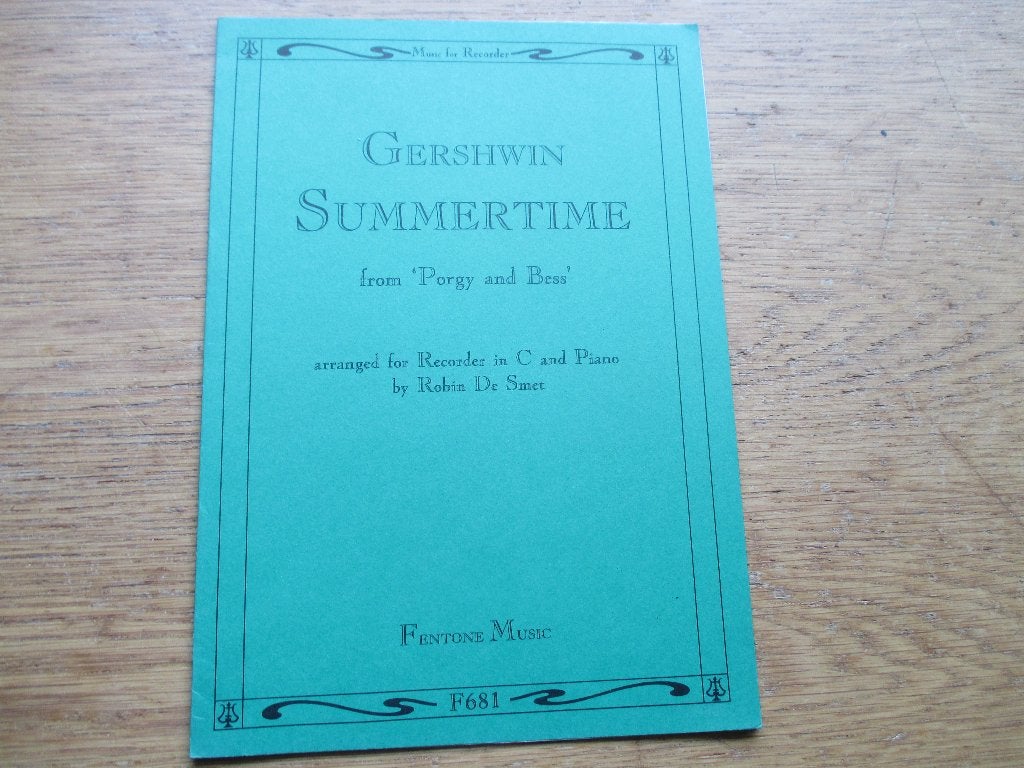 Gershwin - summertime - voor c blokfluit en piano, Muziek en Instrumenten, Bladmuziek, Piano, Ophalen of Verzenden, Zo goed als nieuw