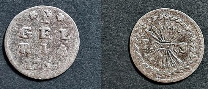 Gelderland Bezemstuiver 1764, Verzenden, Vóór koninkrijk, 5 cent, Zilver