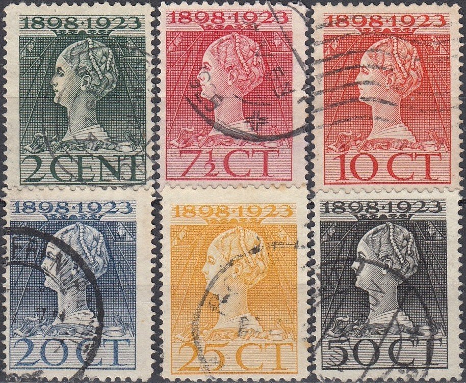 Nederland 1.55.3- 1923- Regeringsjubileum- Lijntanding H- GC, Postzegels en Munten, Verzenden, T/m 1940, Gestempeld