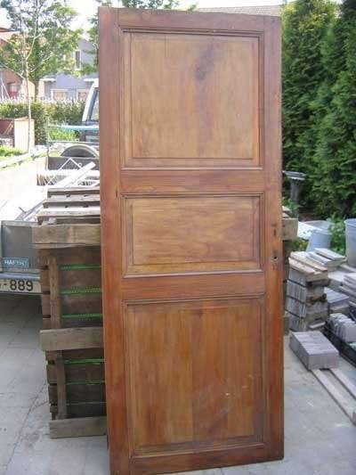 202 x 80,7 mooie oude houten drievlaks paneeldeur, Ophalen
