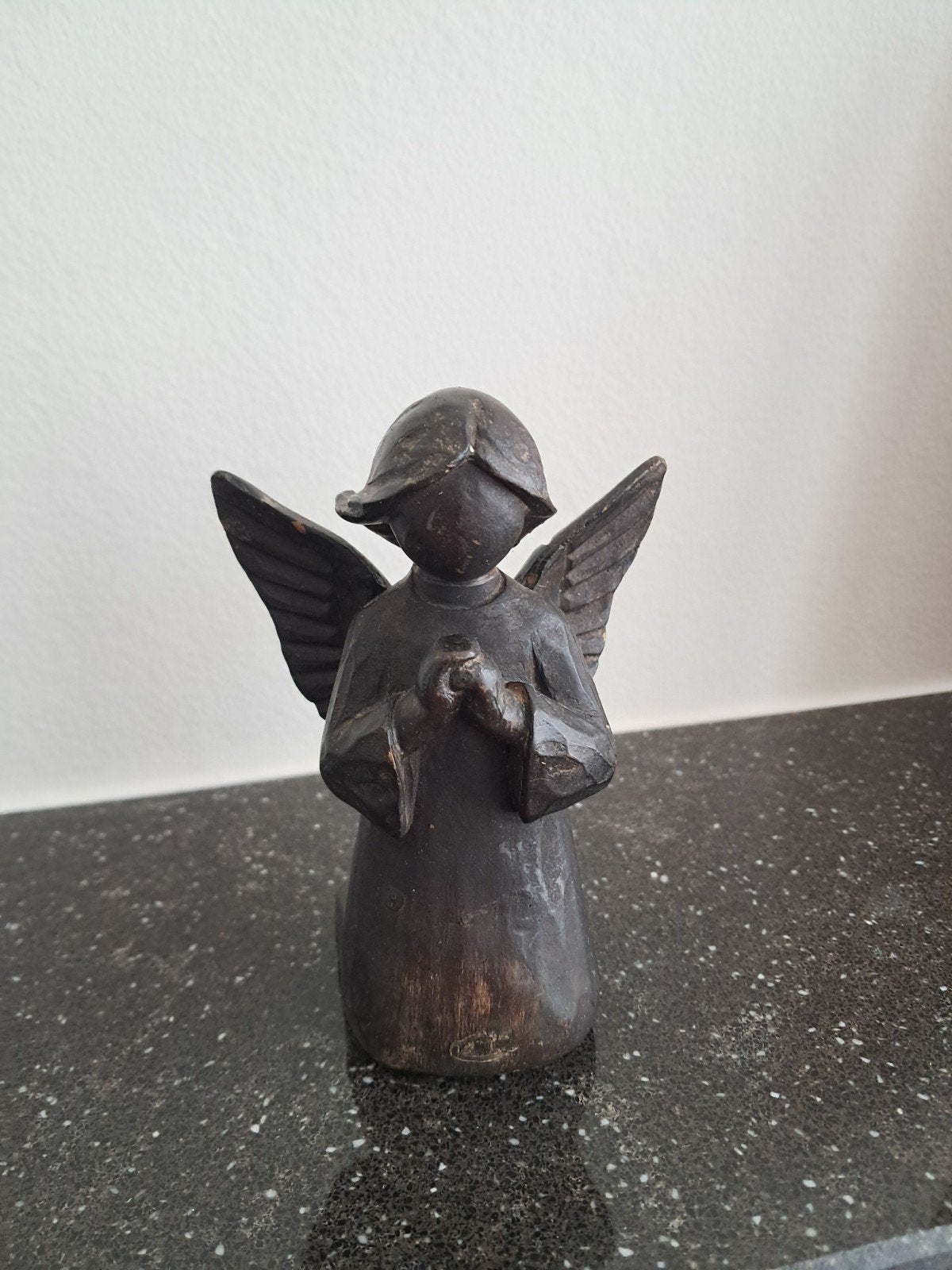 Houten engel beeldje - Handgesneden decoratie, Ophalen of Verzenden, Nieuw, Overige typen