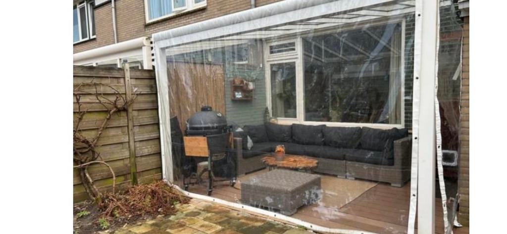 Transparant zeil 4 x 2,30 + zijkant 0,70 x 2,30, Tuin en Terras, Ophalen of Verzenden, Zo goed als nieuw, Serre