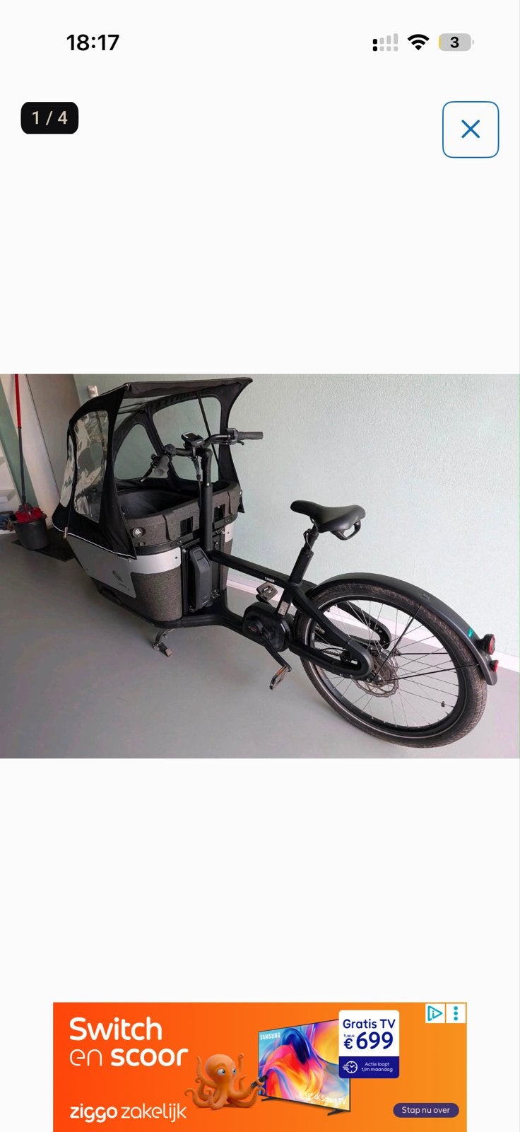 Carqon Cruise e-bakfiets - Zo goed als nieuw!, Fietsen en Brommers, Fietsen | Bakfietsen, Elektrisch, Zo goed als nieuw, 2 kinderen