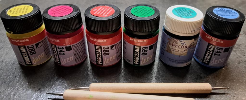Amsterdam Talens porselein verf, 6 kleuren 16ml, Ophalen of Verzenden, Zo goed als nieuw, Overige typen