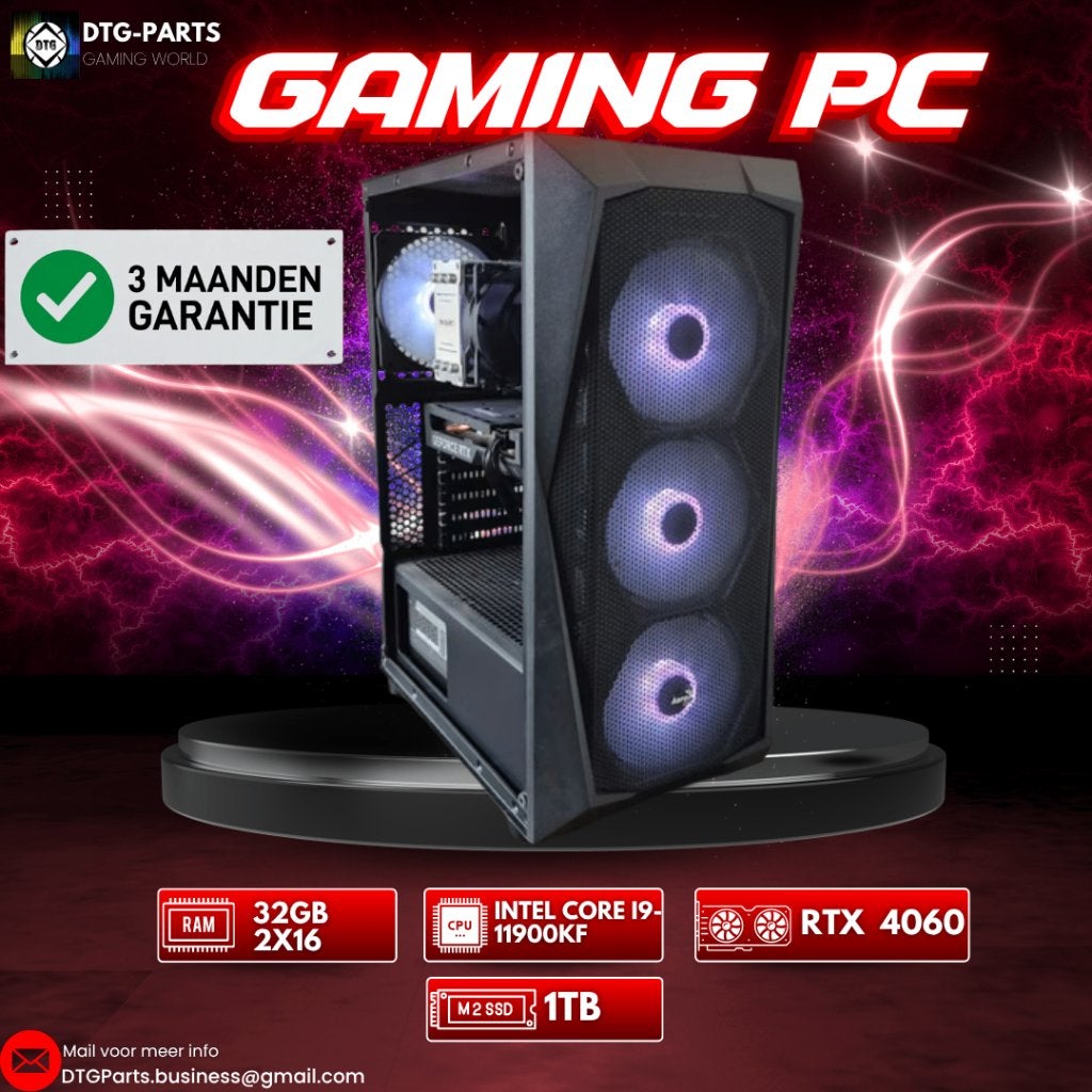 Gaming PC // RTX 4060 & Intel Core i9-11900KF & 32GB & 1TB, Ophalen, 7604 HM, 32 GB, DTGParts.Business@gmail.com