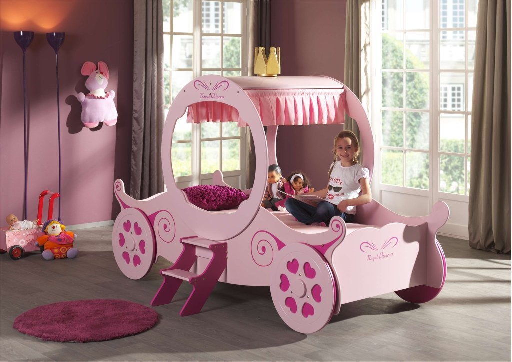 Autobed Princess Kate Koets - 90x200 - Roze, Niet ingevuld, Niet ingevuld, Niet ingevuld