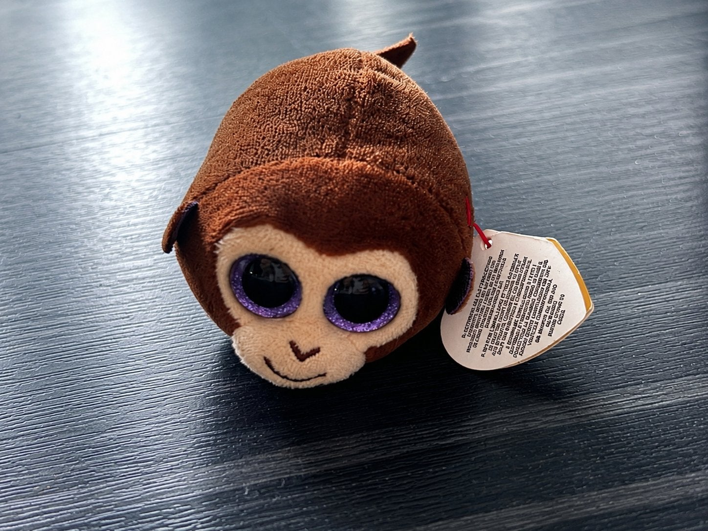 Ty Teeny Tys Aap Bruin Knuffel met Label, Overige karakters, Ophalen of Verzenden, Klein (minder dan 20 cm), Bruin
