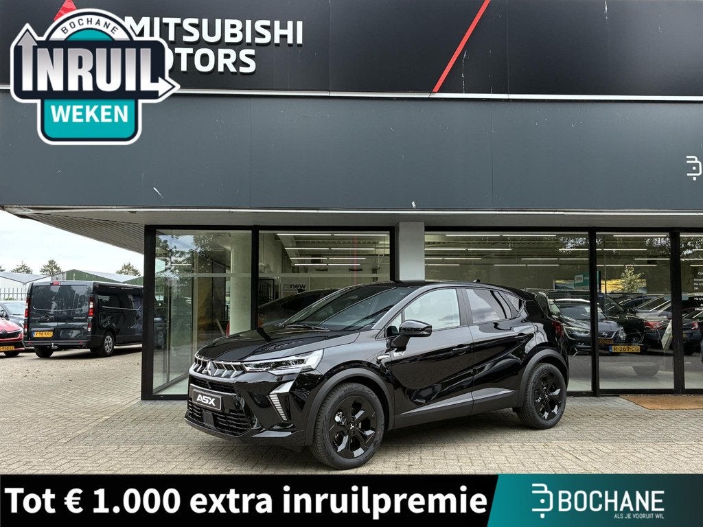 Mitsubishi ASX 1.8 HEV AT Black Edition NIEUW UIT VOORRAAD L, Auto's, Mitsubishi, Stof, 4 cilinders, Met garantie (alle), Zwart