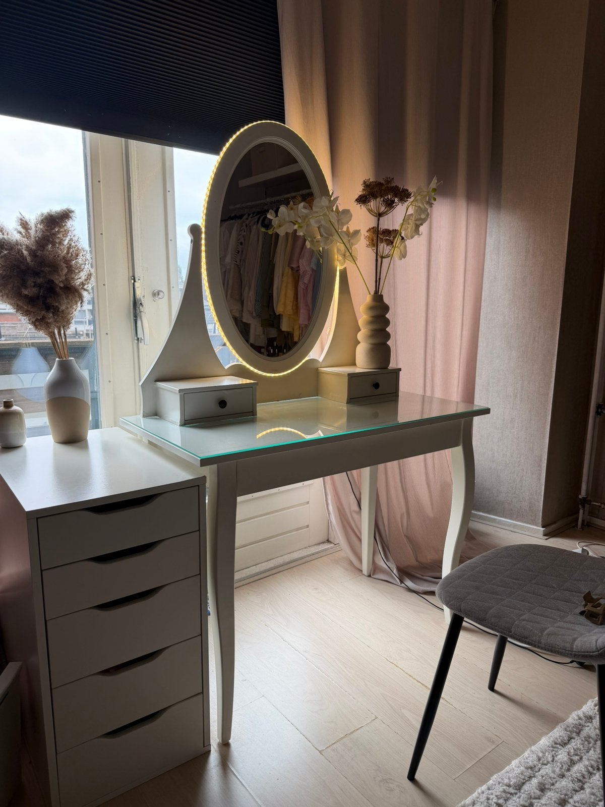 Hemnes ikea kaptafel / make-up tafel, Ophalen of Verzenden, Gebruikt, 50 tot 100 cm, Minder dan 100 cm