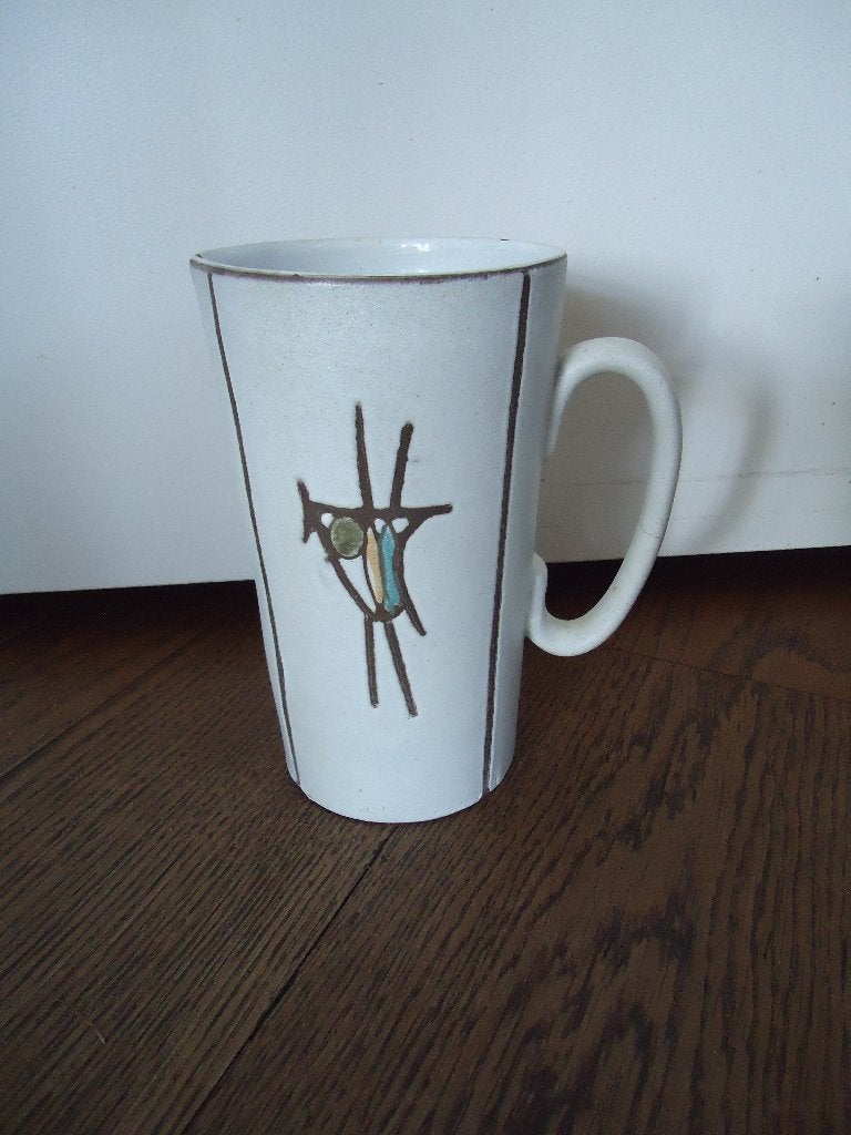 Witte vintage Werkhooven keramieken karaf, Ophalen of Verzenden