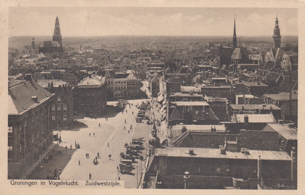 Groningen - VogelvluchtZuidwestzijde 1915, Ophalen of Verzenden, Voor 1920, Gelopen, Groningen