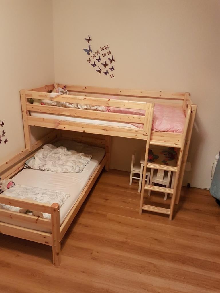Flexa dubbel bed / stapelbed - massief grenen, Ophalen, Stapelbed