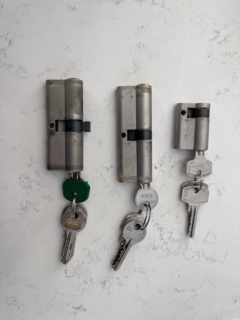 Cilinders met 3-5 sleutels, Doe-het-zelf en Verbouw, Hang- en Sluitwerk, Gebruikt, Slot, Overige materialen, Ophalen