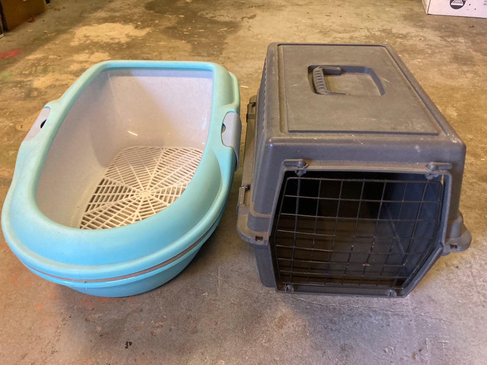 Open kattenbak en kooitje voor vervoer, Dieren en Toebehoren, Katten-accessoires, Ophalen, Zo goed als nieuw