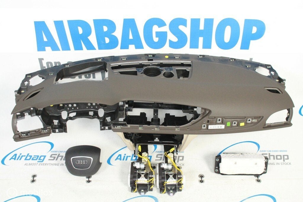 Airbag set - Dashboard HUD 4 spaak bruin beige Audi A6 C7, Gebruikt, Ophalen of Verzenden