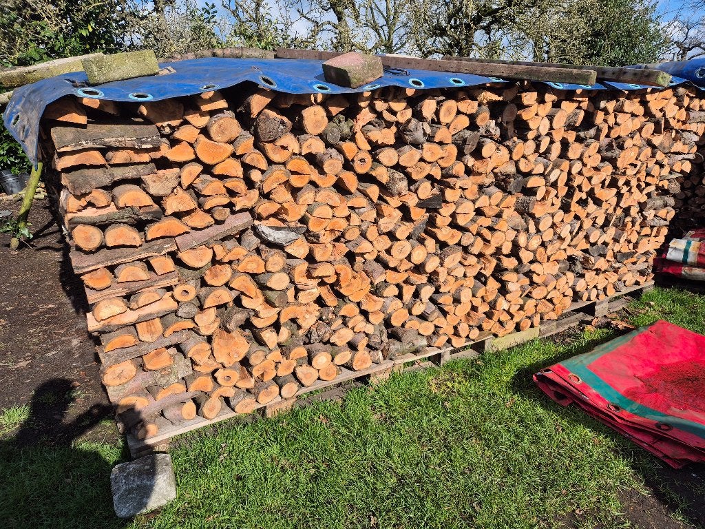 Half droog haardhout kachelhout openhaardhout brandhout hout, 6 m³ of meer, Ophalen, Blokken