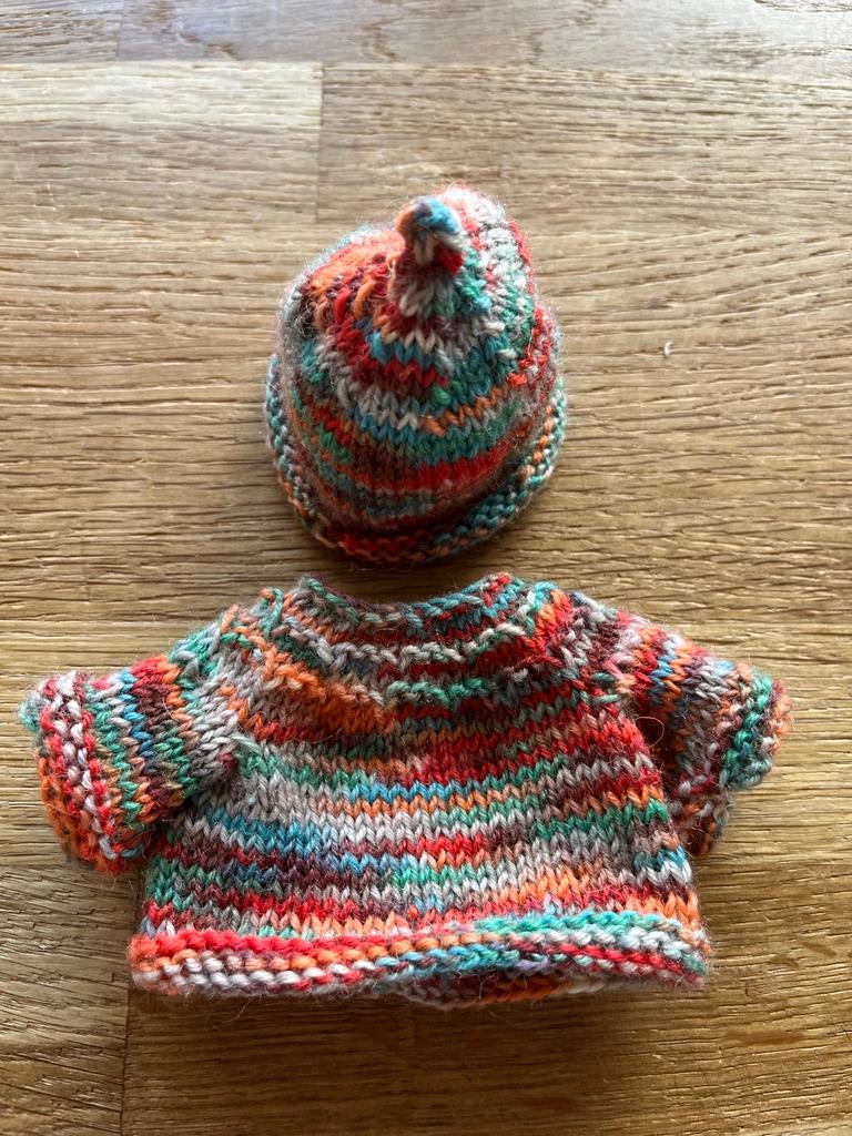 Gebreid vestje en mutsje voor Waldorf popje 20 cm, Verzenden, Nieuw