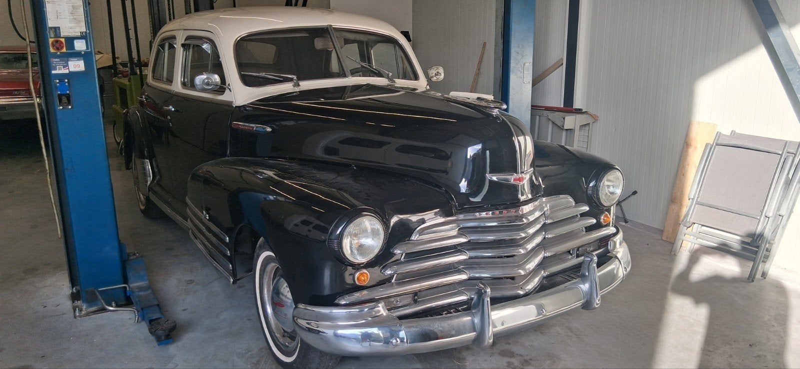 Chevrolet 1948 fleetline min  project v8 auto, 5000 cc, 8 cilinders, Zwart, Particulier