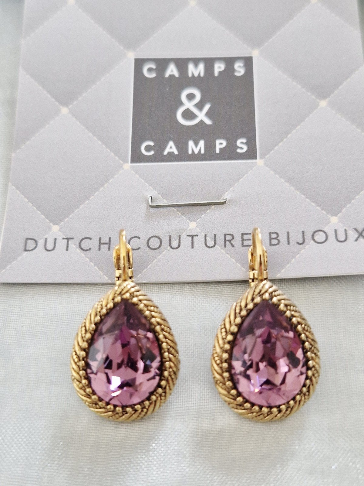Camps & Camps oorbellen met roze kristal - NIEUW, Sieraden, Tassen en Uiterlijk, Oorbellen, Overige materialen, Hangers, Verzenden