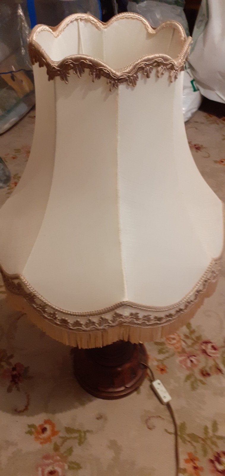 Grote Retro Staande Lamp met Houten Voet, Ophalen, Gebruikt, 150 tot 200 cm