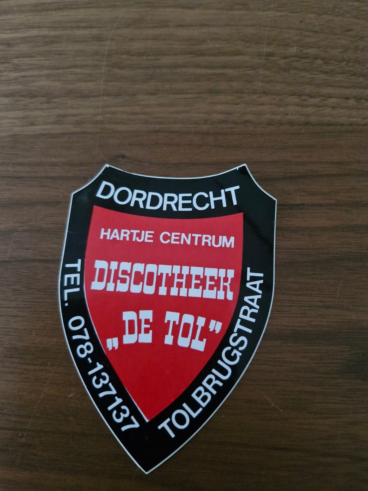 965 Sticker Discotheek De Tol Dordrecht 12 x 9 cm, Ophalen of Verzenden