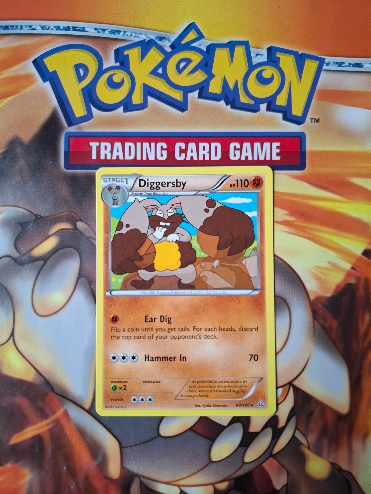 Diggersby 90/160 XY Primal Clash pokemon kaart nm rare, Ophalen of Verzenden, Zo goed als nieuw, Losse kaart