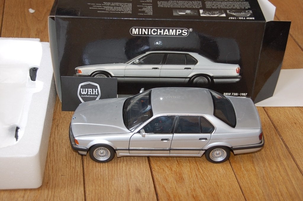 1:18 BMW 730i 1987 silver Minichamps diecast WRH, Verzenden, Zo goed als nieuw, Auto, MiniChamps