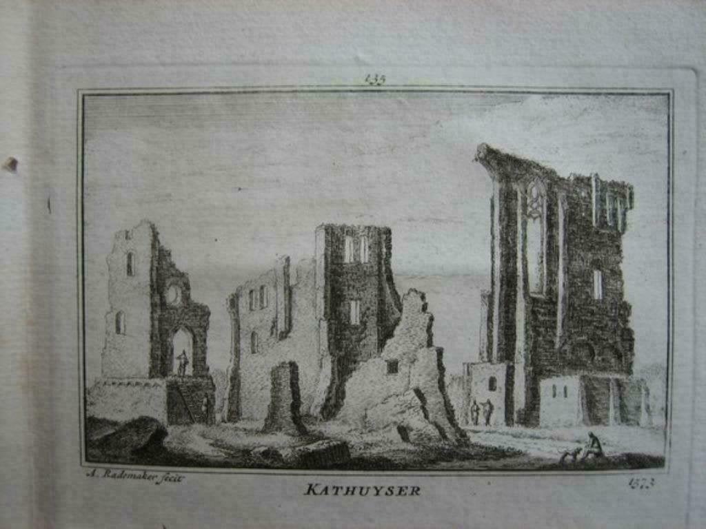 135 / Delft Karthuizer kerk  Kopergravure 18e Eeuw, Ophalen of Verzenden