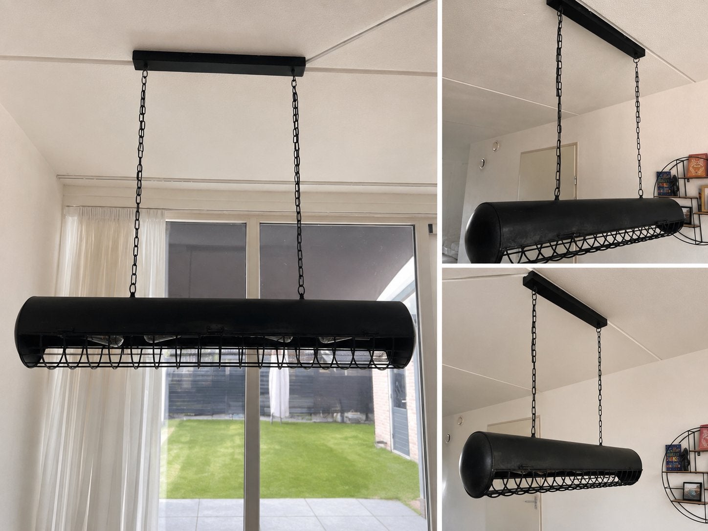 Industriële hanglamp zwart - Stoere buislamp, Ophalen, Gebruikt, Metaal, E27 (groot)