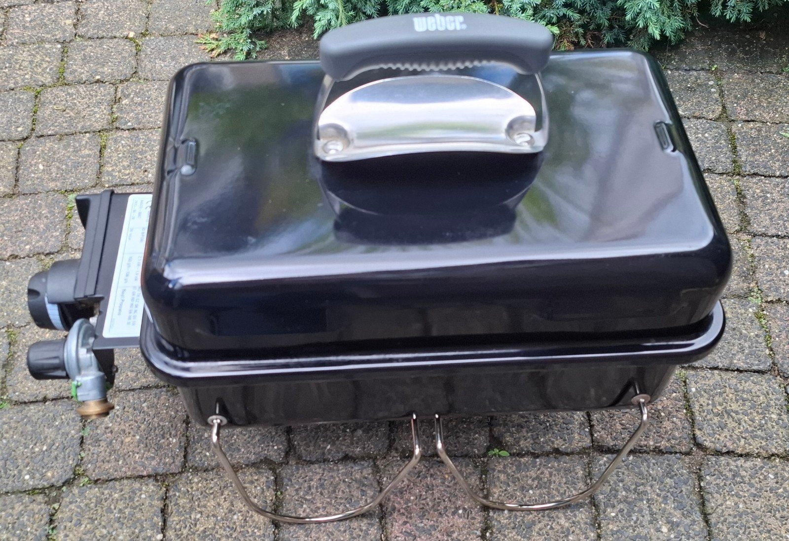 Weber go anywhere gasbarbecue met gasslang en drukregelaar, Ophalen of Verzenden, Zo goed als nieuw