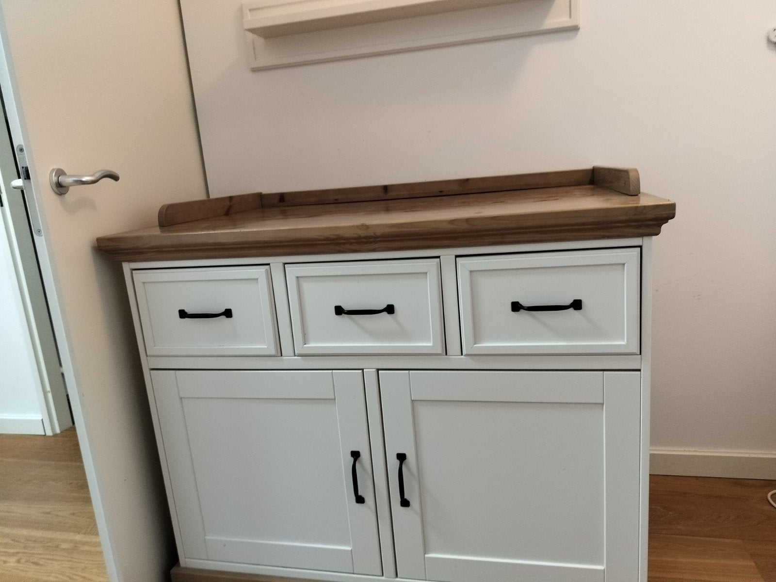 Europe Baby Commode Wit met Houten Blad - Zo goed als nieuw, Ophalen, 70 cm of meer, 100 cm of meer, Zo goed als nieuw