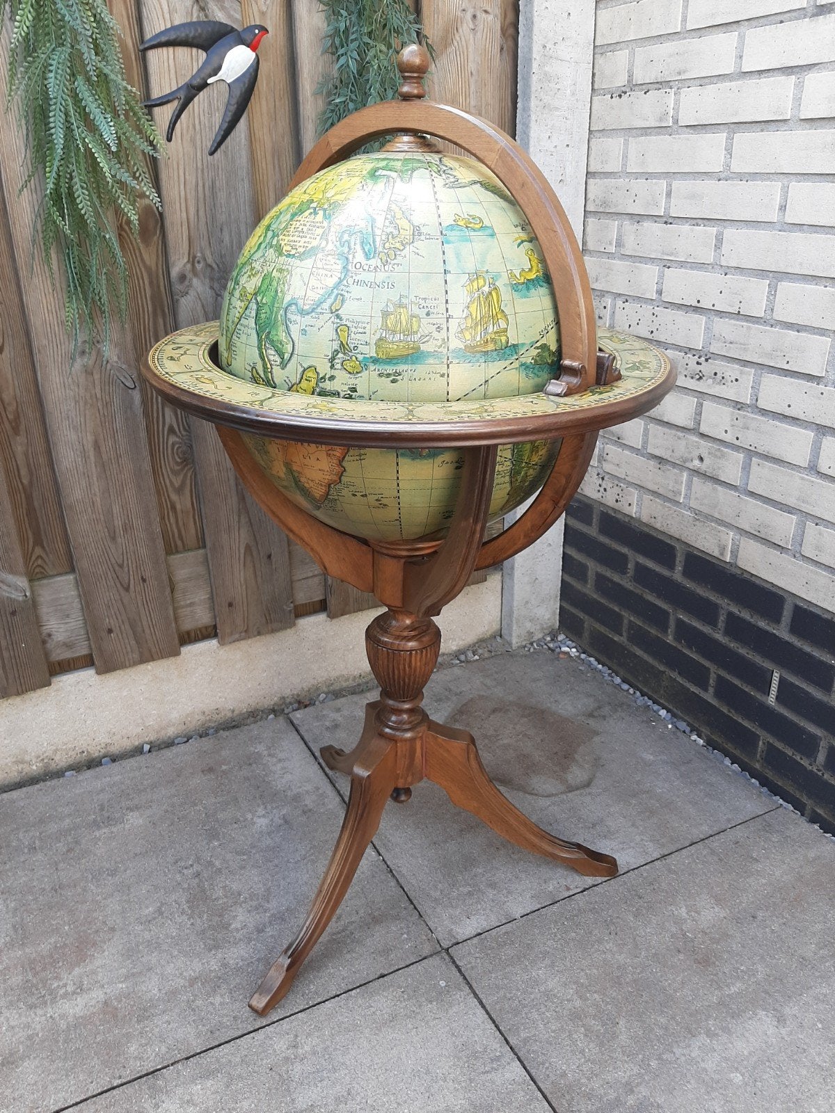 Mooie antieke bar globe voor flessen en glazen, Antiek en Kunst, Ophalen