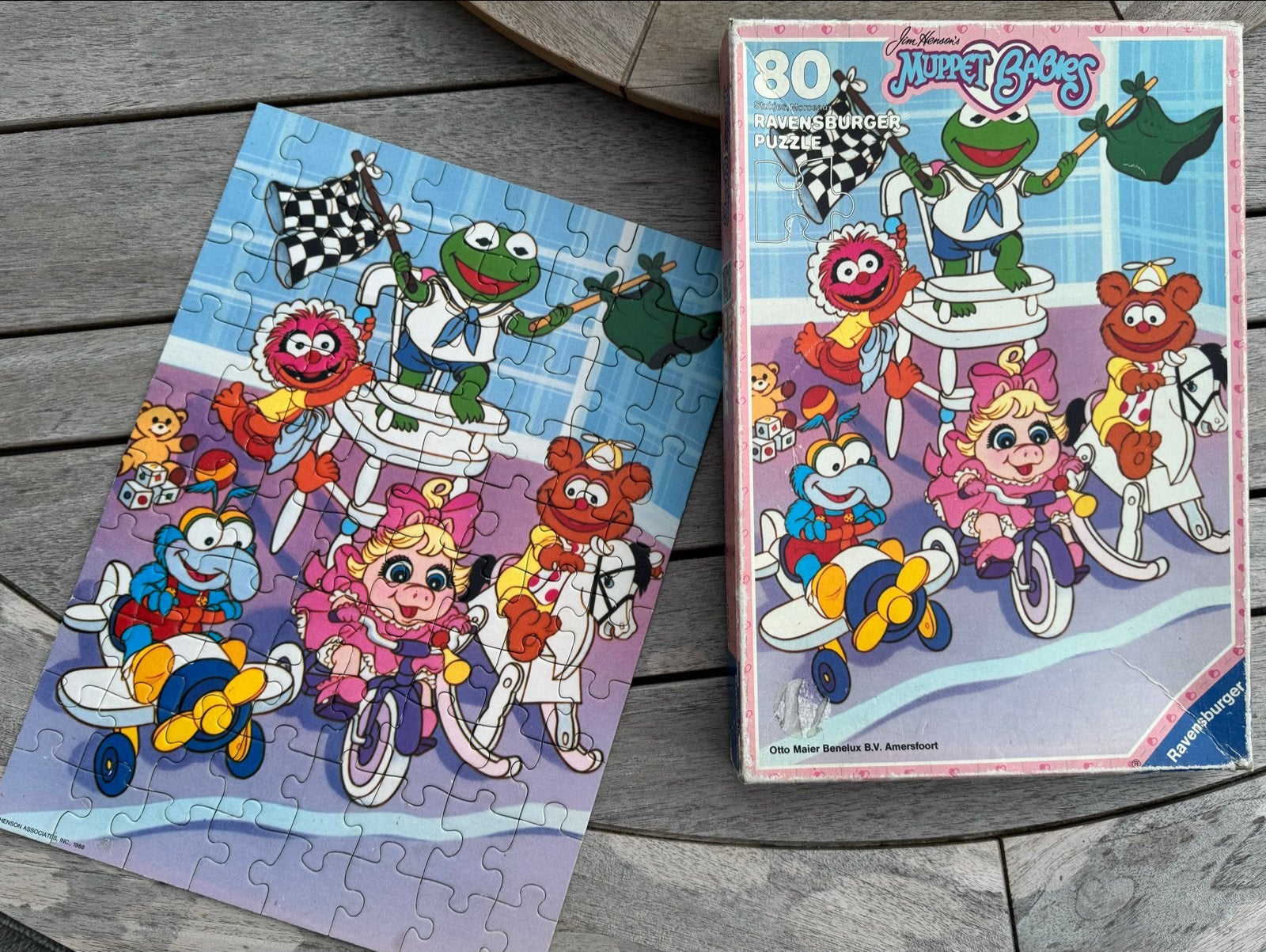 Vintage Ravensburger Muppet Babies Puzzel 80 stukjes, Ophalen, 10 tot 50 stukjes, Gebruikt, 4 tot 6 jaar