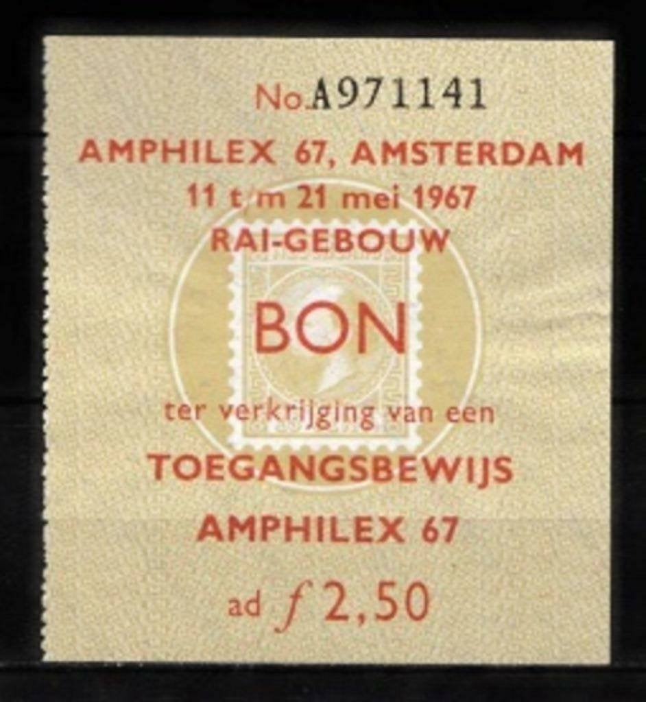 Toegangsbewijs Amphilex 1967, RAI Amsterdam., Ophalen of Verzenden, Overige typen