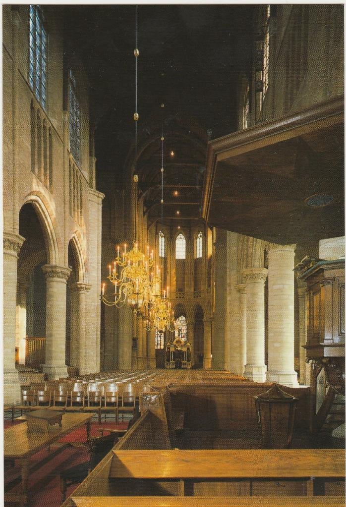DELFT Nieuwe Kerk Interieur Koor en Preekstoel, Verzenden, 1980 tot heden, Ongelopen, Zuid-Holland