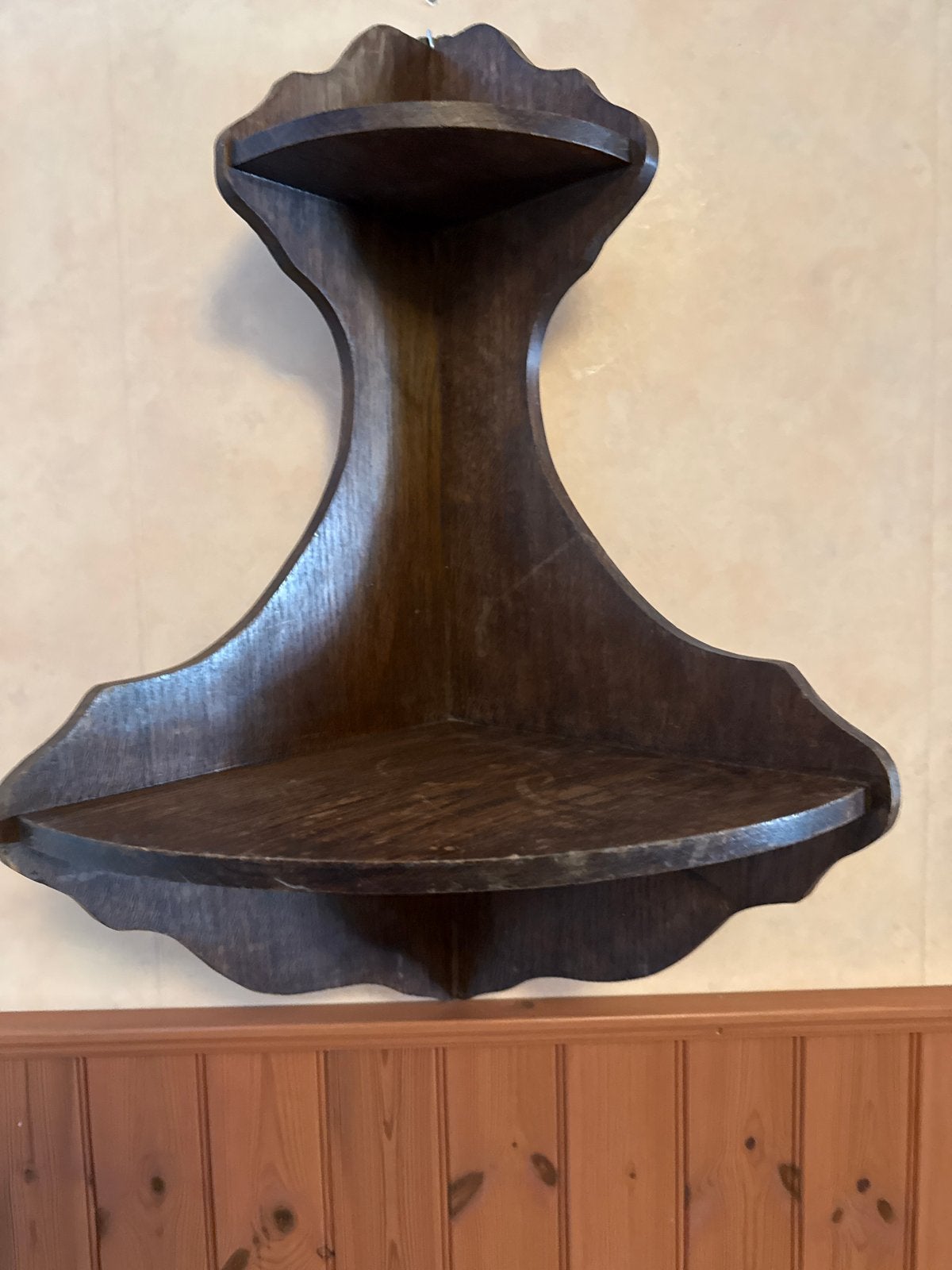 Vintage houten hoekrekje - 63cm hoog, Ophalen, Gebruikt