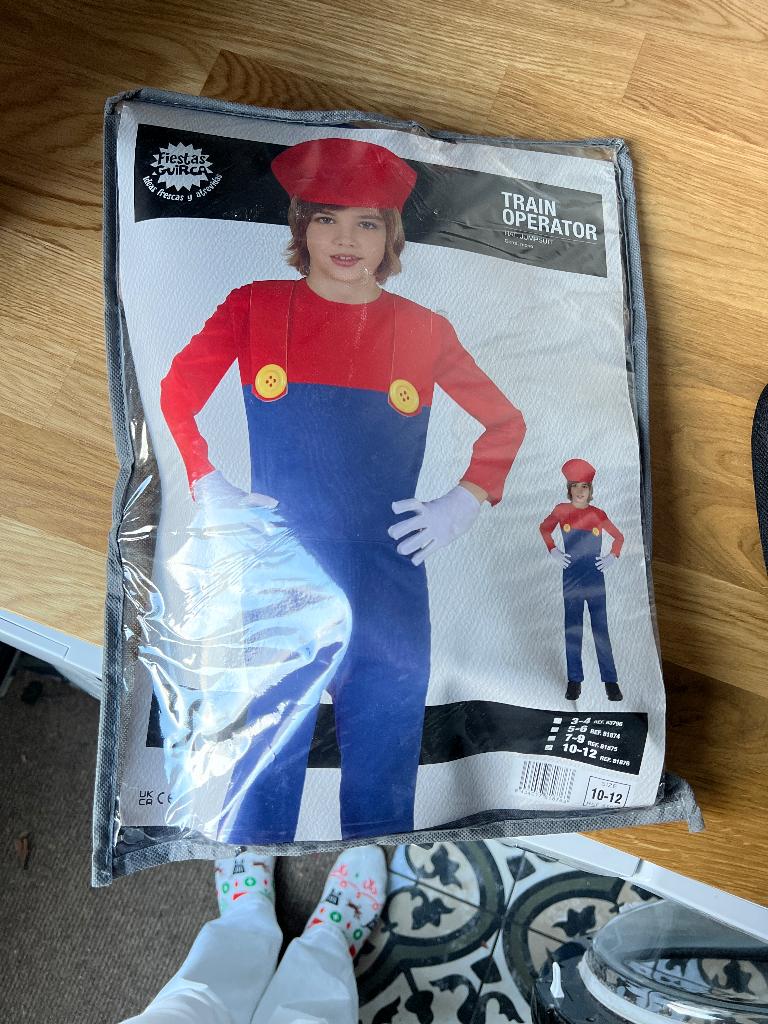 Mario bros verkleedpak 10-12 jaar, Ophalen, Nieuw, 146 t/m 152, Jongen of Meisje