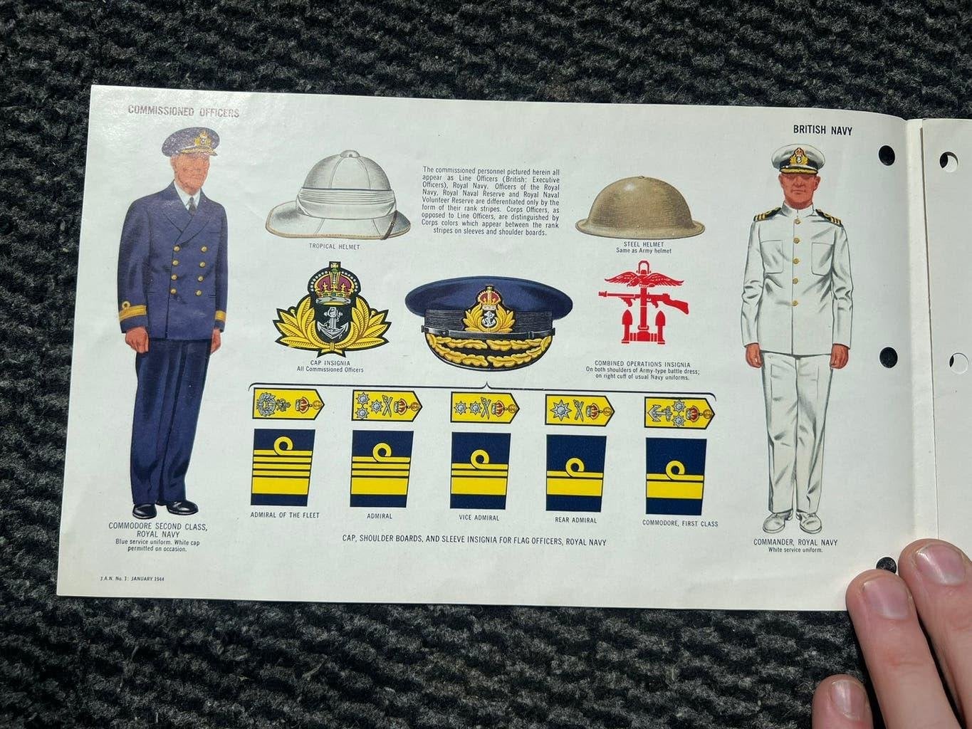 WO2 Amerikaans Brits Marine uniform platen combined ops 1944, Amerika, Verzenden, Marine, Embleem of Badge