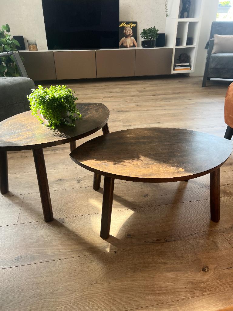 Bijzettafel, Minder dan 55 cm, Gebruikt, Ovaal, Hout