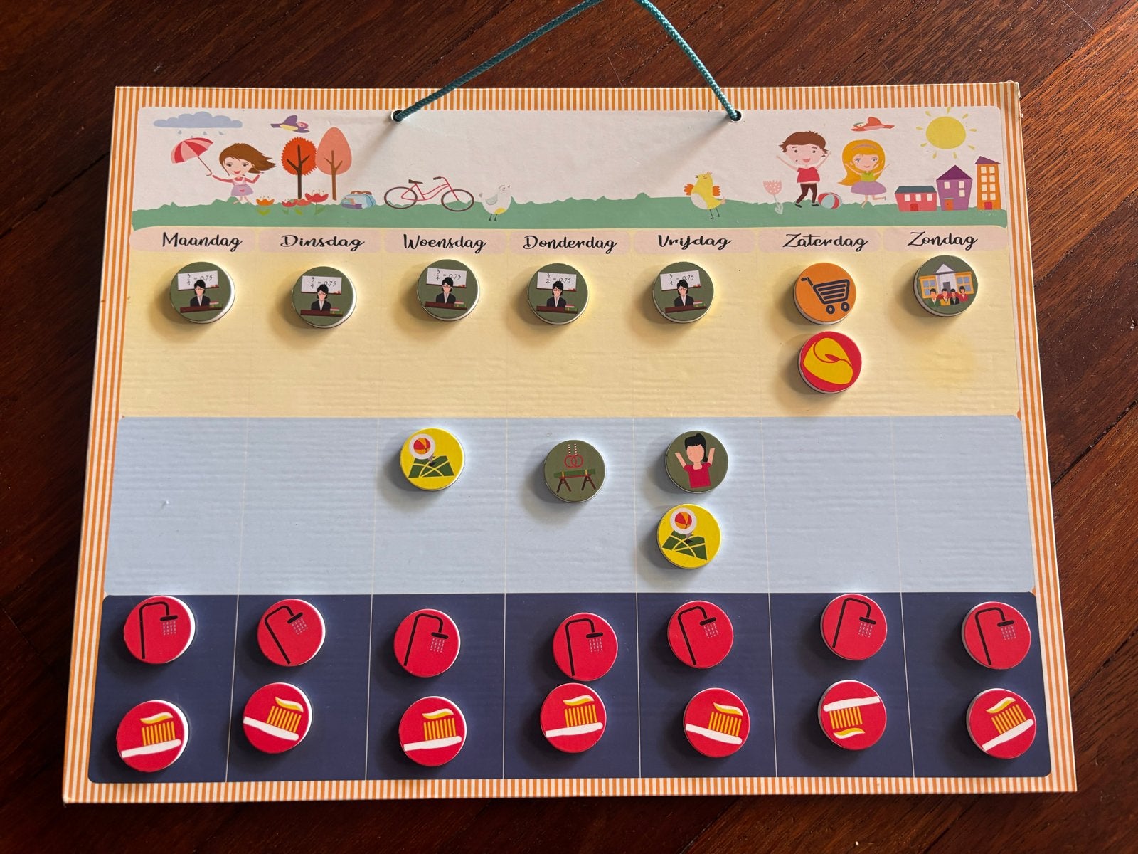 Weekplanner voor kinderen - Visueel schema, Ophalen, Gebruikt