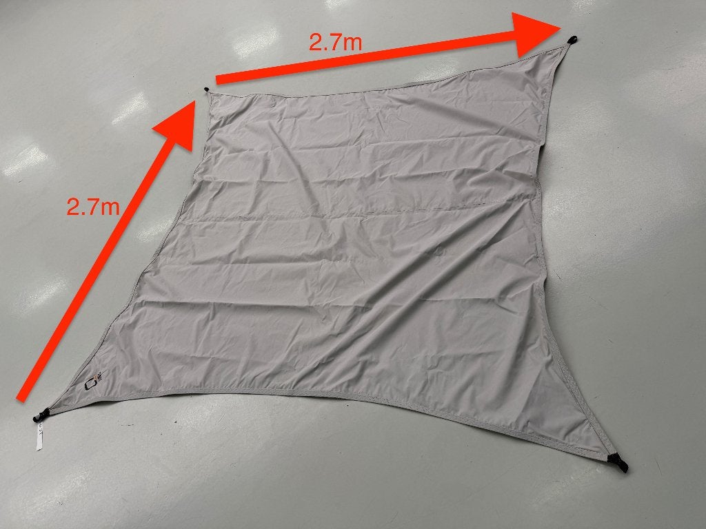 OUTLET! Schaduwdoek WEATHER MAX 2,7x2,7m Grijs – Nieuw, Ophalen, Nieuw, Minder dan 5 meter, Minder dan 4 meter