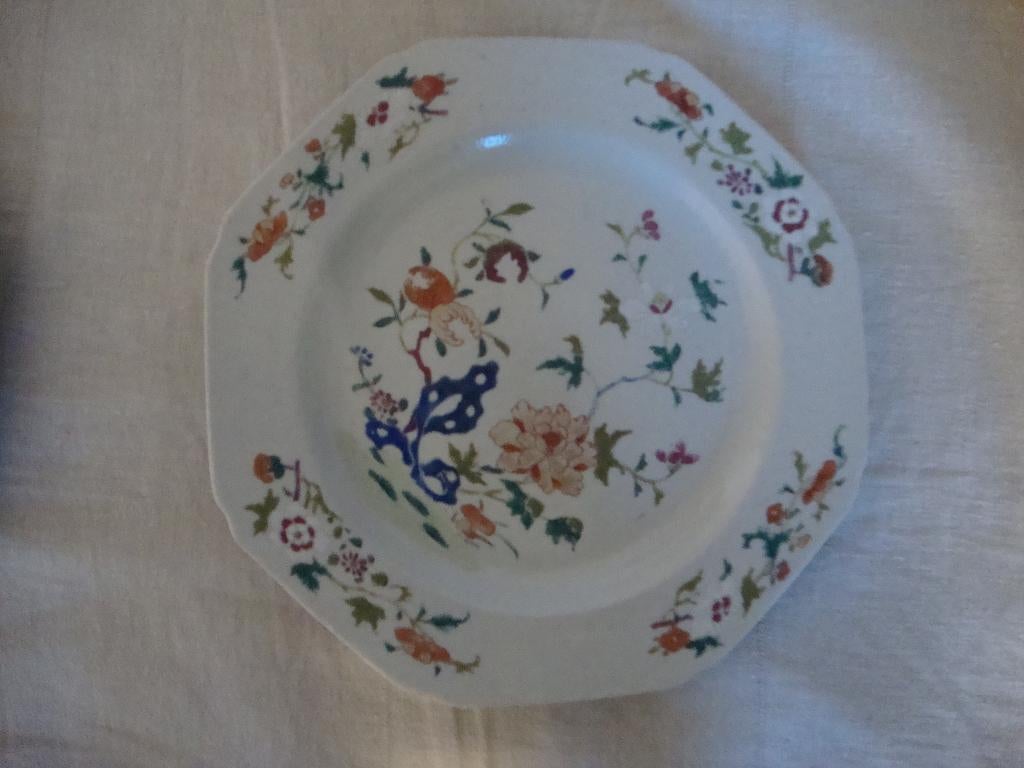 chinees bord 8-kantig octagonaal ca. 1800 Qianlong, Ophalen of Verzenden