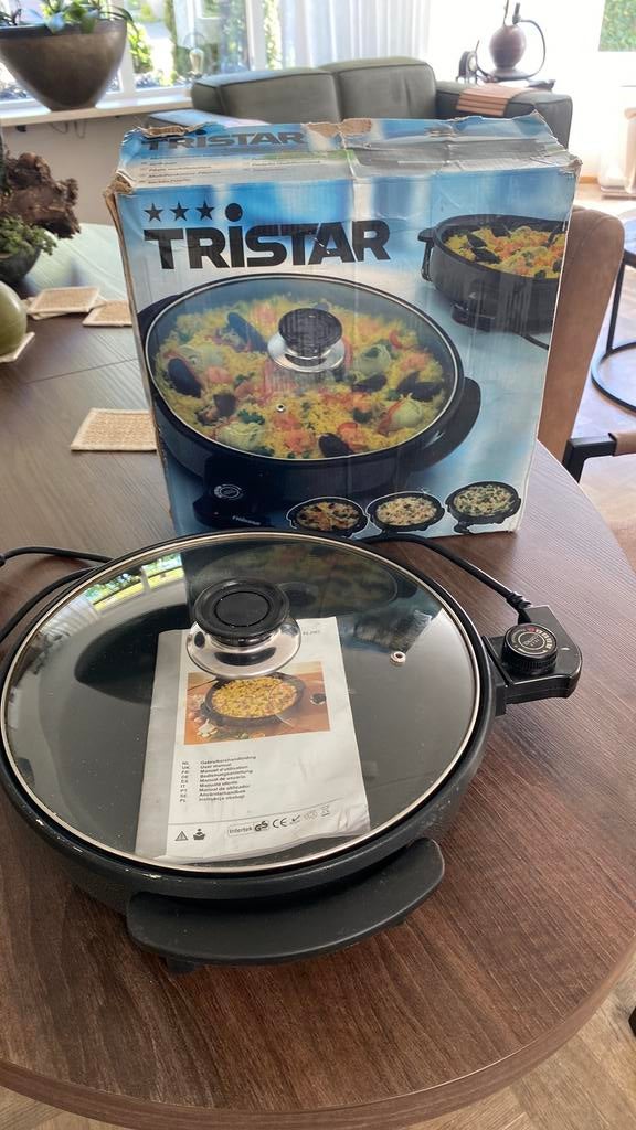 Hapjespan/grilpan  compleet, Huis en Inrichting, Ophalen of Verzenden, Zo goed als nieuw, Rvs, Koekenpan of Braadpan