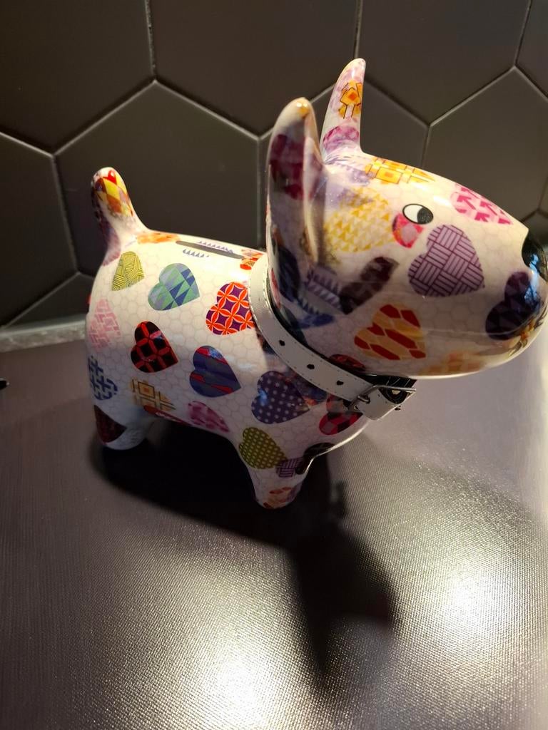 Pomme pidou Spaarpot hond met hartjespatroon, Ophalen of Verzenden