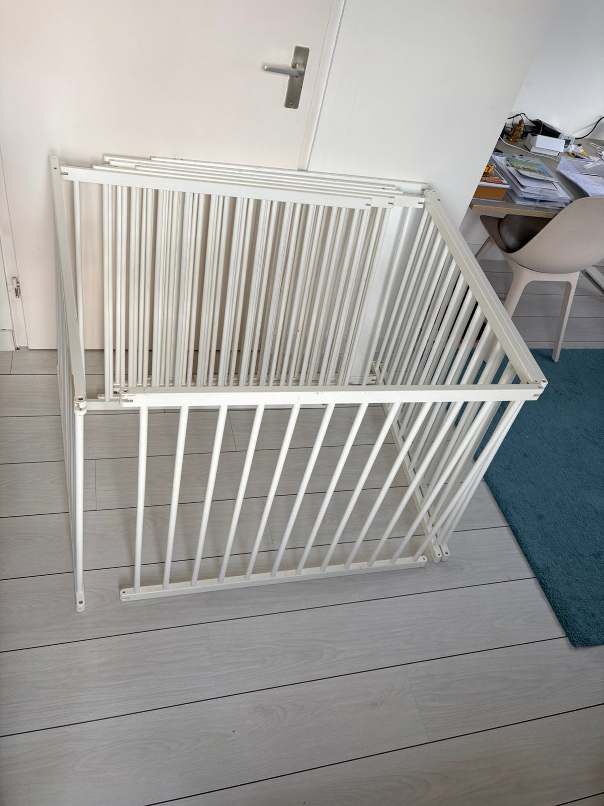 Witte box, inklapbaar, ideaal voor kleine ruimtes, Kinderen en Baby's, Boxen, Ophalen, Gebruikt, Vierkant