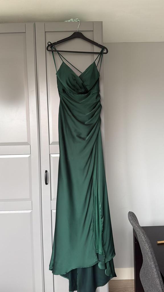 Nieuwe Groene Satijnen Galajurk maat L , Pink Boom Paris, Kleding | Dames, Gelegenheidskleding, Nieuw, Galajurk, Maat 42/44 (L)