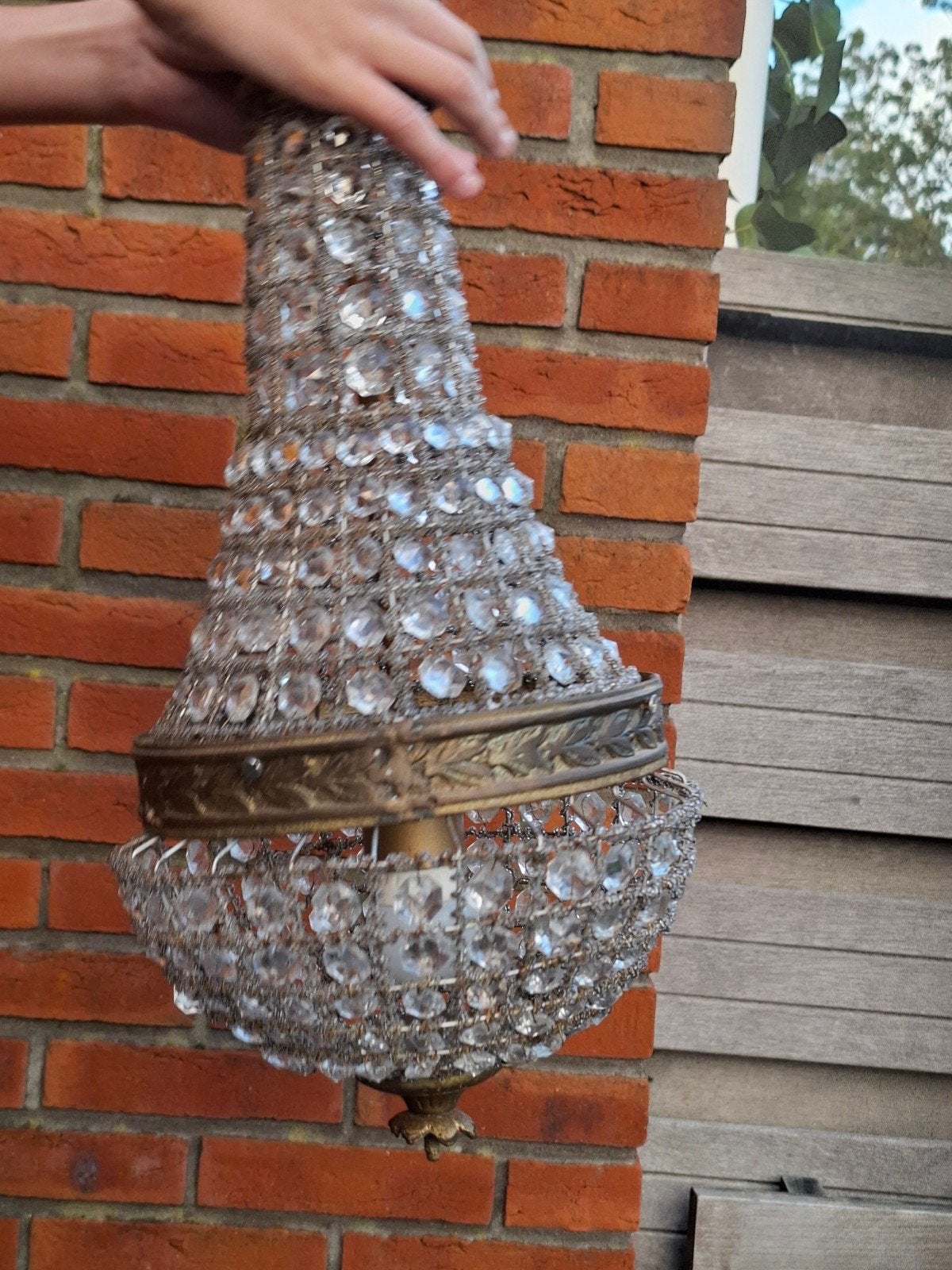 Antieke kristallen kroonluchter, Antiek en Kunst, Ophalen