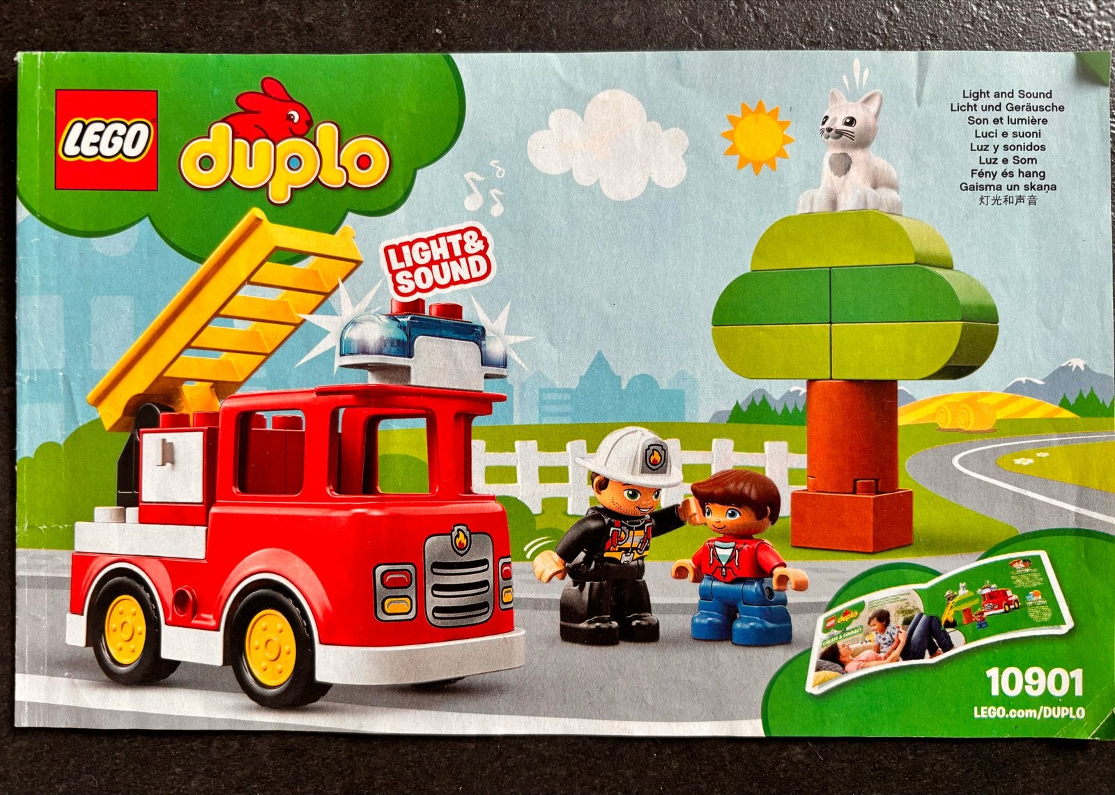 Lego Duplo Brandweerwagen met Licht & Geluid (10901), Gebruikt, Overige thema's, Ophalen of Verzenden, Compleet