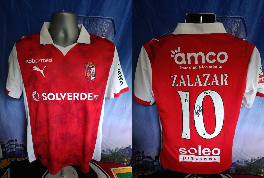 Matchworn SC Braga 2026 thuis shirt Zalazar 10 Puma mt M COA, Ophalen of Verzenden, Zo goed als nieuw, Overige binnenlandse clubs