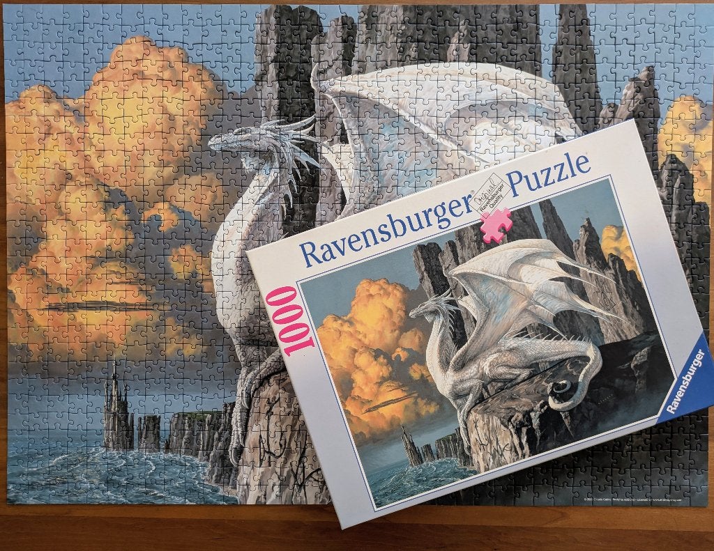 Puzzel Draak. 1000 stukjes, Ophalen of Verzenden, 500 t/m 1500 stukjes, Zo goed als nieuw, Legpuzzel